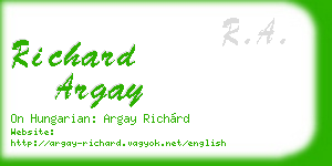 richard argay business card