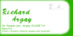 richard argay business card